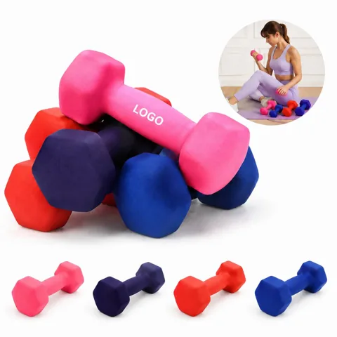 Chloroprene Rubber Hex Dumbbells, 2-Pack Non-Roll