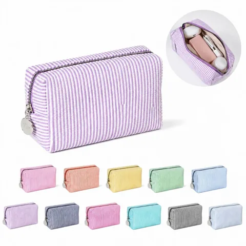 Embroidered Makeup Bag with Secure Zipper for Travel 2