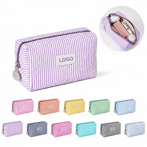 Embroidered Makeup Bag with Secure Zipper for Travel 1