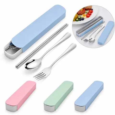 Mirror Polished Stainless Steel Portable Cutlery Set with Added Functionality 2