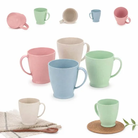 Eco Wheat Straw Coffee Cup 10oz, Microwave Safe, Reusable 2