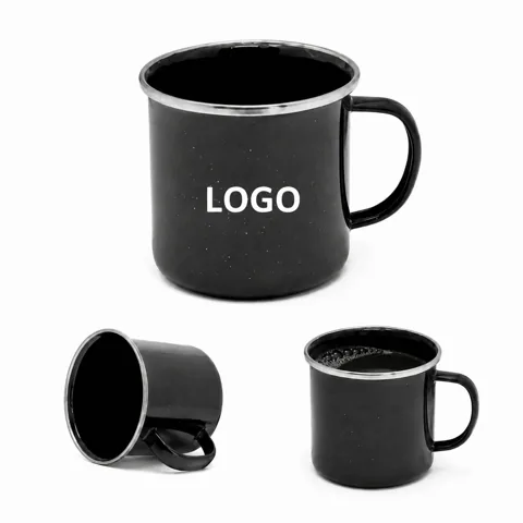 Retro Speckled Enamel Camping Mug with Handle