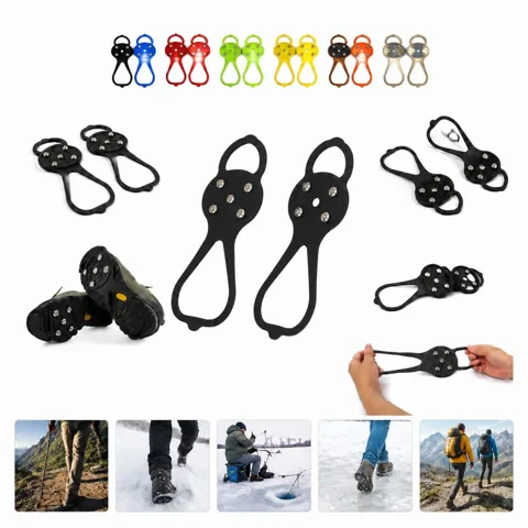 Anti-Slip Ice Cleats Overshoes with Metal Spikes for Winter 2