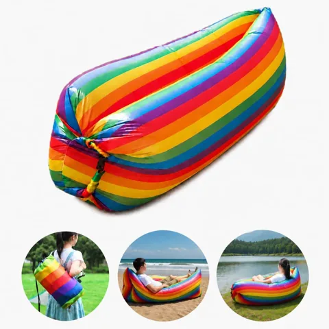 Portable Self-Inflating Rainbow Lounger for Outdoor 2