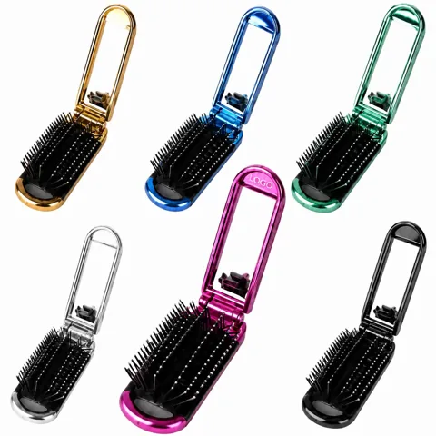 Travel Mirror Styling Brush with Foldable Vanity Design