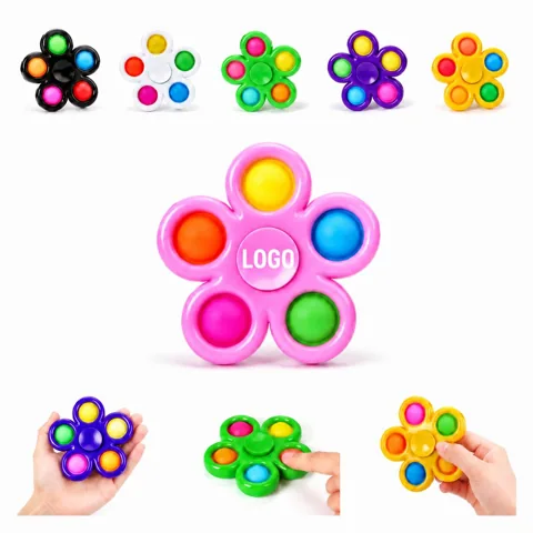 2-in-1 Push Pop Fidget Spinner Sensory Toy for Stress Relief
