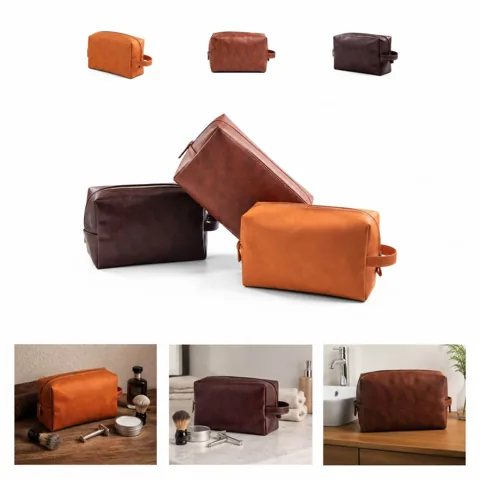 Personalized Vegan Leather Dopp Kit Travel Toiletry Bag 2