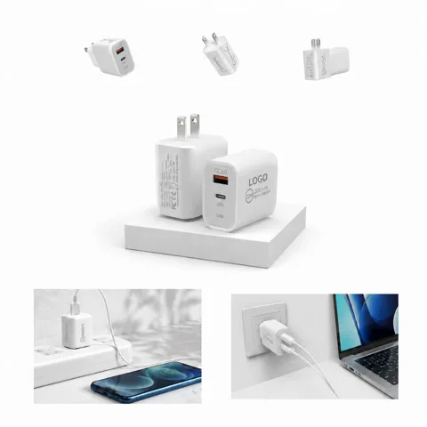 20W Dual Port USB Wall Charger USB-A & USB-C Fast Charging