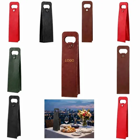 Premium PU Wine Carrier Bag with Padded Interior for 1-2