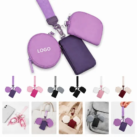 Waterproof Mini Zip Wristlet Wallet with Keychain and Card