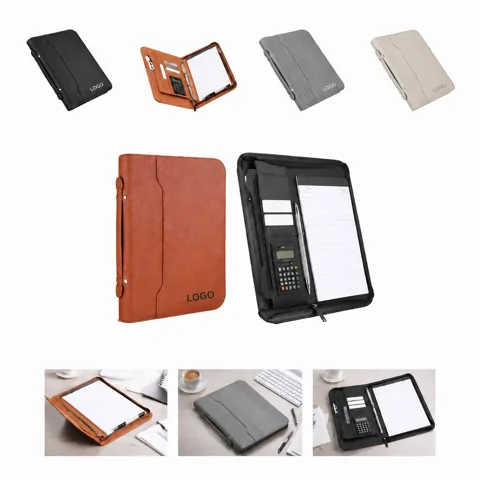 PU Leather A5 Business Portfolio with Calculator & Binder