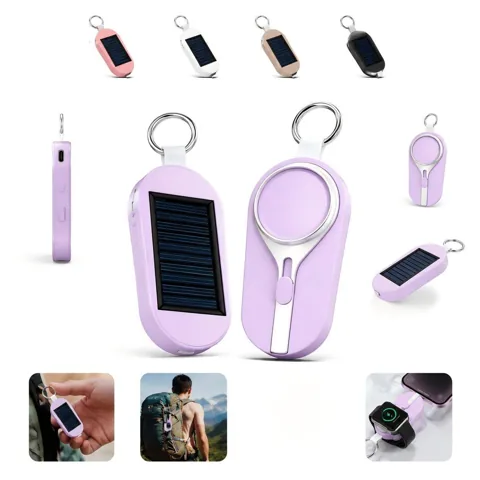 Solar Dual Wireless Charger Keyring for Two Devices 2