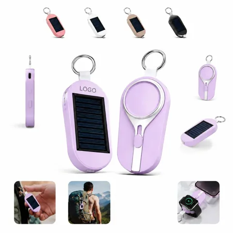 Solar Dual Wireless Charger Keyring for Two Devices