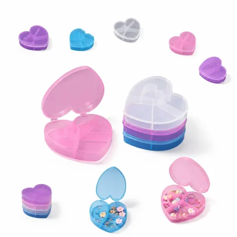 Heart Shaped 5-Compartment Pill Organizer with Secure Snap 2