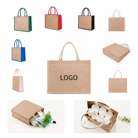 Eco-Friendly Large Natural Jute Tote Bag with Reinforced