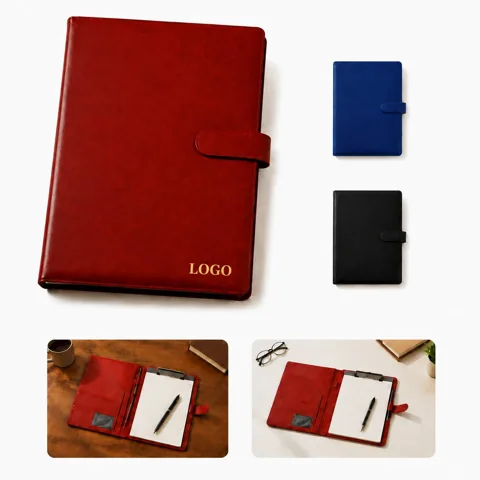 Debossed Vegan Leather Portfolio Folder