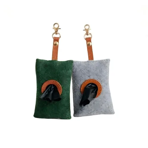 Felt Dog Poop Bag Dispenser for Leash, Waterproof 2