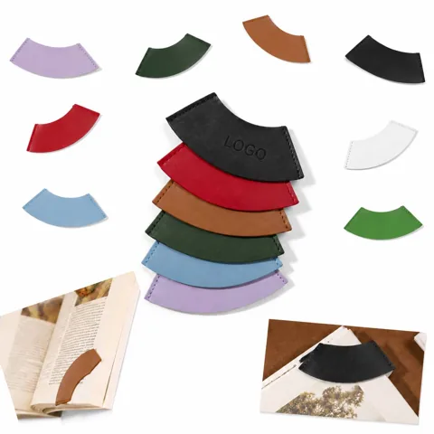 PU Leather Geometric Sector Bookmark Durable Page Marker 1