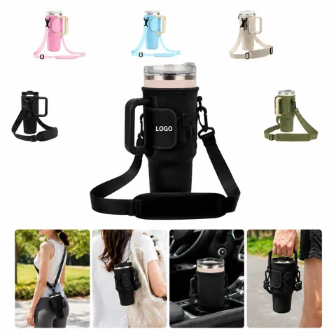 Adjustable Neoprene Bottle Holder with Insulating Strap