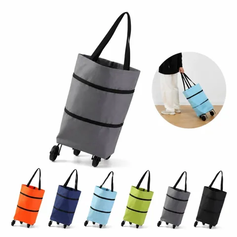 Collapsible Wheeled Grocery Tote with Telescopic Handle 2