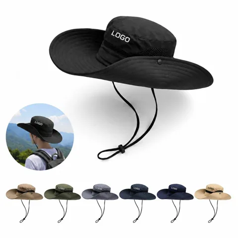 Wide Brim UV Protection Sun Hat with Adjustable Chin Strap 1