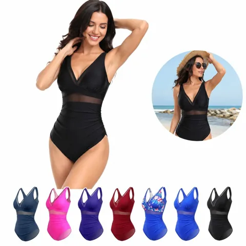 Women's Sleeveless One-Piece Swimsuit with High Waist 2