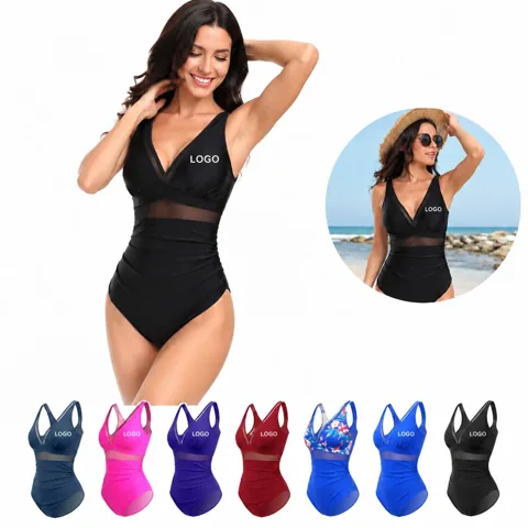 Women's Sleeveless One-Piece Swimsuit with High Waist