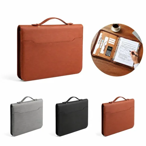 Zippered Padfolio Case with Pockets for Documents Pens 2