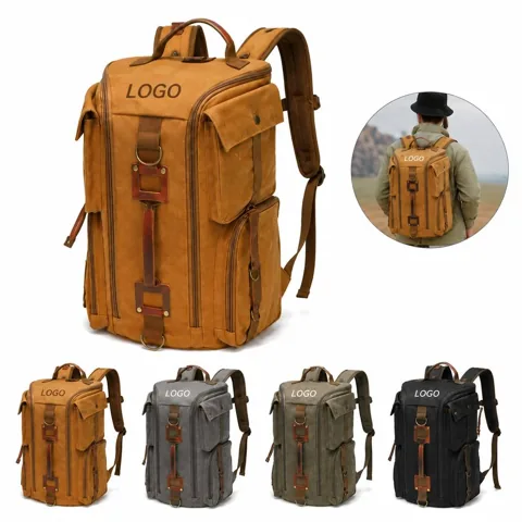 Vintage Waxed Canvas Backpack for Daily Travel