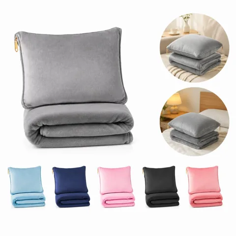 2-in-1 Foldable Neck Pillow and Travel Blanket for Flights 2