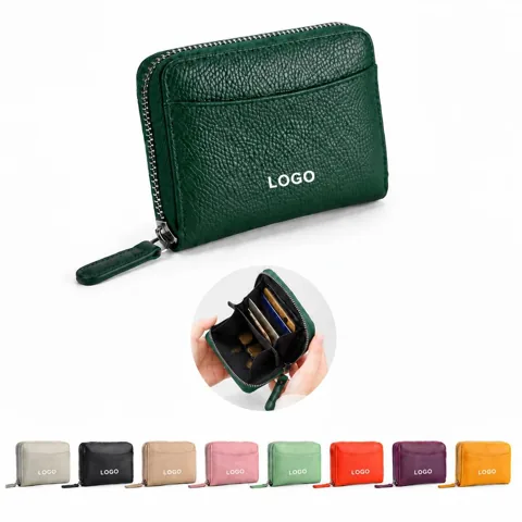 RFID Blocking Slim Leather Card Wallet