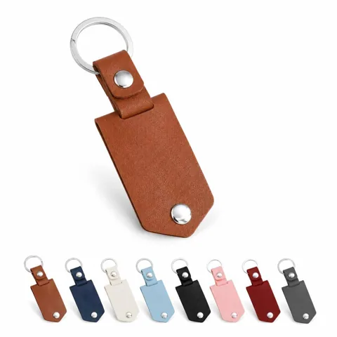 Genuine Leather Photo Keychain with Clear Window 2