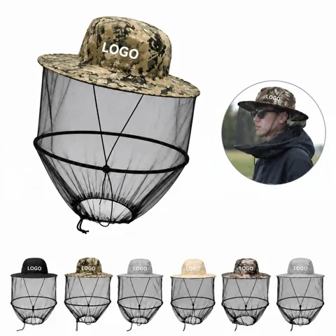 Insect-Proof Mesh Bucket Hat with Wide Brim