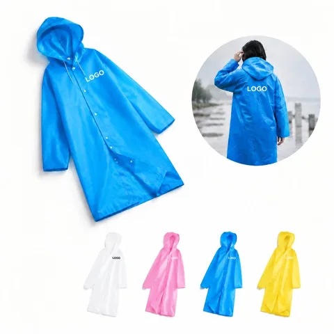 Reusable Waterproof EVA Hooded Rain Poncho for Outdoor 1