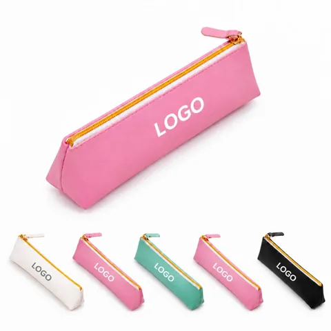 Compact Water-Resistant PU Pencil Pouch for Stationery