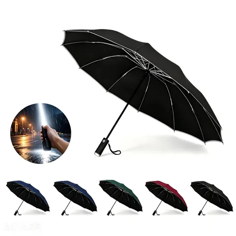 Illuminated LED Umbrella for Night Visibility 2