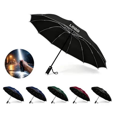 Illuminated LED Umbrella for Night Visibility