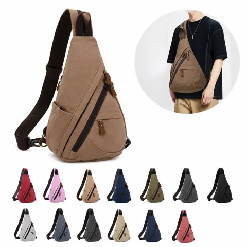 Adjustable Canvas Crossbody Sling Bag for Everyday Use 2