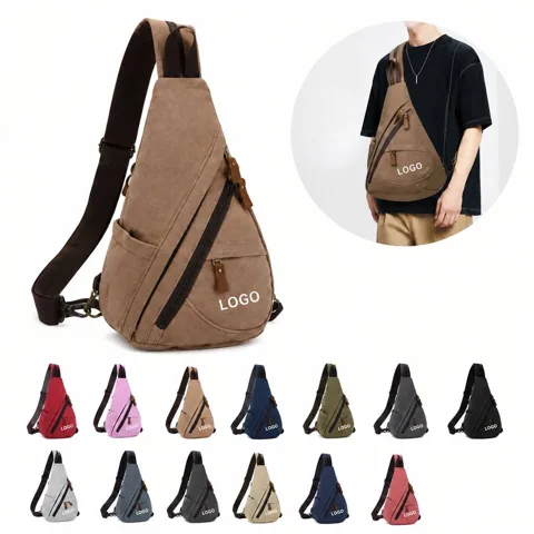 Adjustable Canvas Crossbody Sling Bag for Everyday Use
