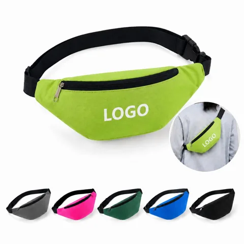 Sports Waist Bag with Adjustable Strap and Zip Pockets