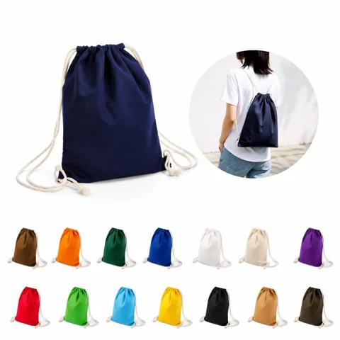 Cotton Canvas Drawstring Backpack for Daily Use 2