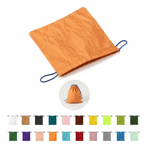 Lightweight Water-Resistant Coated Fabric Drawstring Carry Bag 2