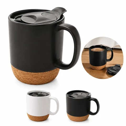 Ceramic Mug with Non-Slip Cork Base for Hot Drinks 2