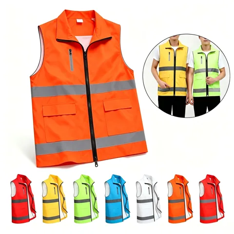 High-Visibility Safety Vest with Pockets and Reflective 2