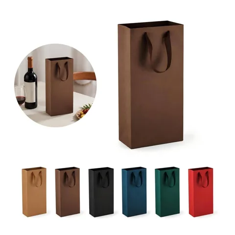 Eco-Friendly Kraft Double Bottle Wine Carrier 2