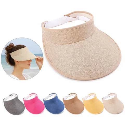 Breathable Linen Wide-Brim Sun Visor for Outdoor 2