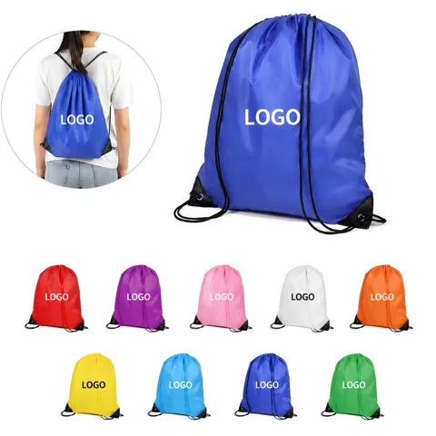 Lightweight Drawstring Backpack with Front Pocket