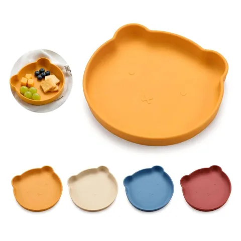 Divided Silicone Baby Plate with Cartoon Design 2