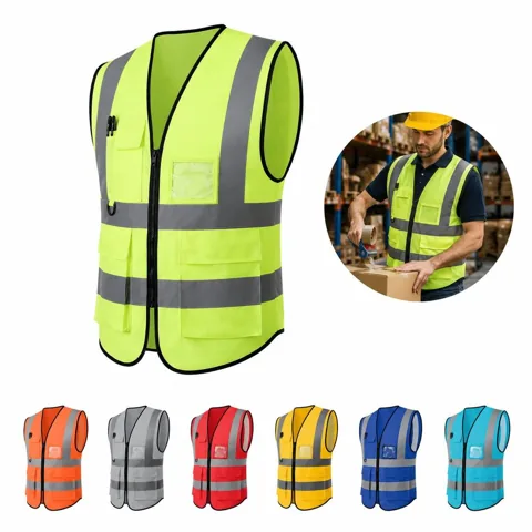 Safety Reflective Vest with Breathable Mesh and Adjustable 2