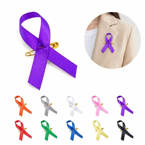 Awareness Ribbon Pins in Satin Fabric 2